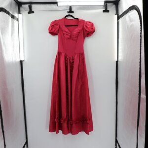 Vintage Red long dress with Ruffles